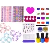 LEAN TOYS Nagellack-Set mit Nagellacken, Aufklebern, Schablonen und Glitzern