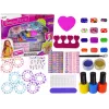 LEAN TOYS Nagellack-Set mit Nagellacken, Aufklebern, Schablonen und Glitzern