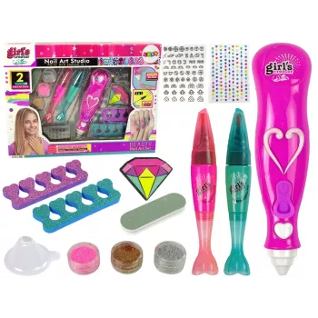 LEAN TOYS Nagelmal-Set Nagelstifte Glitzerstreuer Diamanten