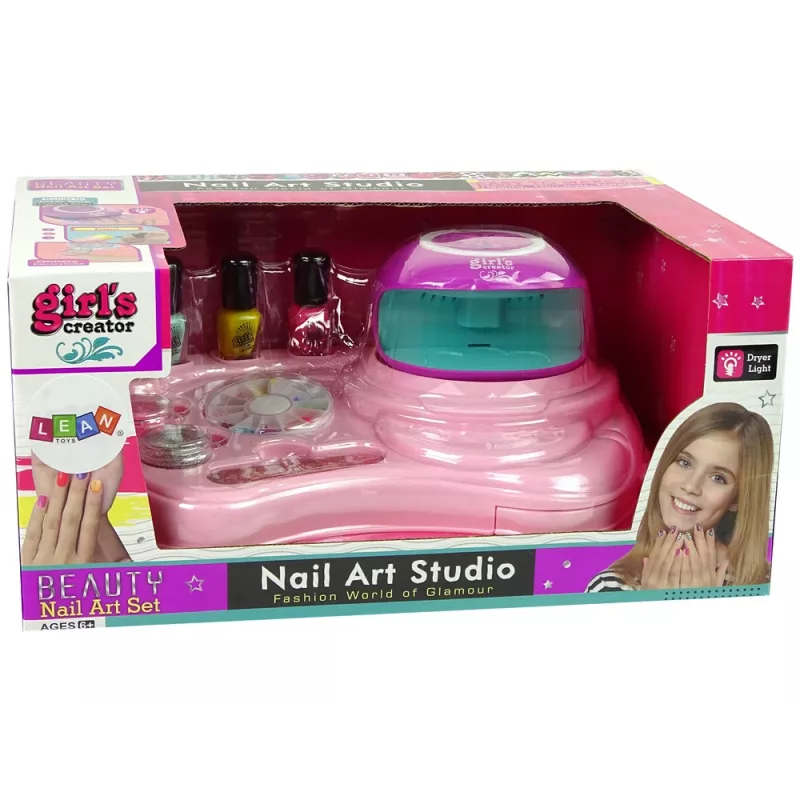 LEAN TOYS Nagellack-Set mit Nagelglitter, Trockner und Aufklebern