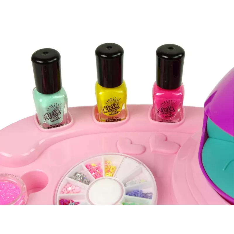 LEAN TOYS Nagellack-Set mit Nagelglitter, Trockner und Aufklebern