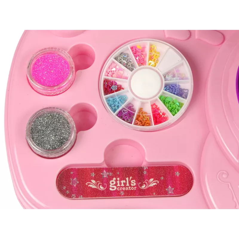 LEAN TOYS Nagellack-Set mit Nagelglitter, Trockner und Aufklebern