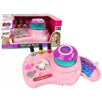 LEAN TOYS Nagellack-Set mit Nagelglitter, Trockner und Aufklebern