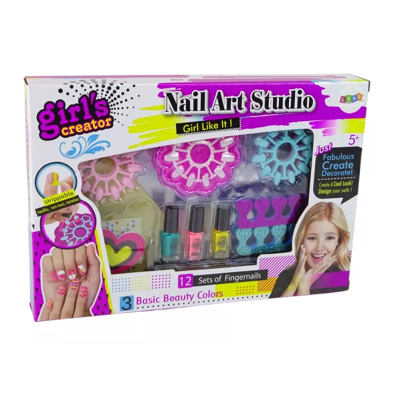 LEAN TOYS Nagelstyling-Set für kleine Damen Nagelkunst-Studio