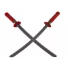 LEAN TOYS Ninja Warrior Set mit Maske, Schwert, Dolchen, Shuriken, Bogen & Pfeilen – rote Verzierungen (10-teilig)