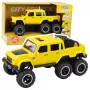 LEAN TOYS Offroad-Auto mit Reibungsantrieb, Lichtern und Sounds, Gelb, 6x6, 1:16