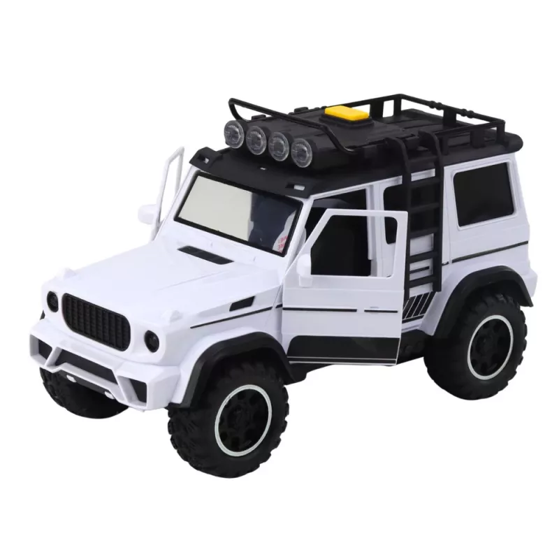 LEAN TOYS Offroad-Fahrzeug mit Pferdeanhänger, Figur, Lichtern und Geräuschen