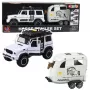 LEAN TOYS Offroad-Fahrzeug mit Pferdeanhänger, Figur, Lichtern und Geräuschen