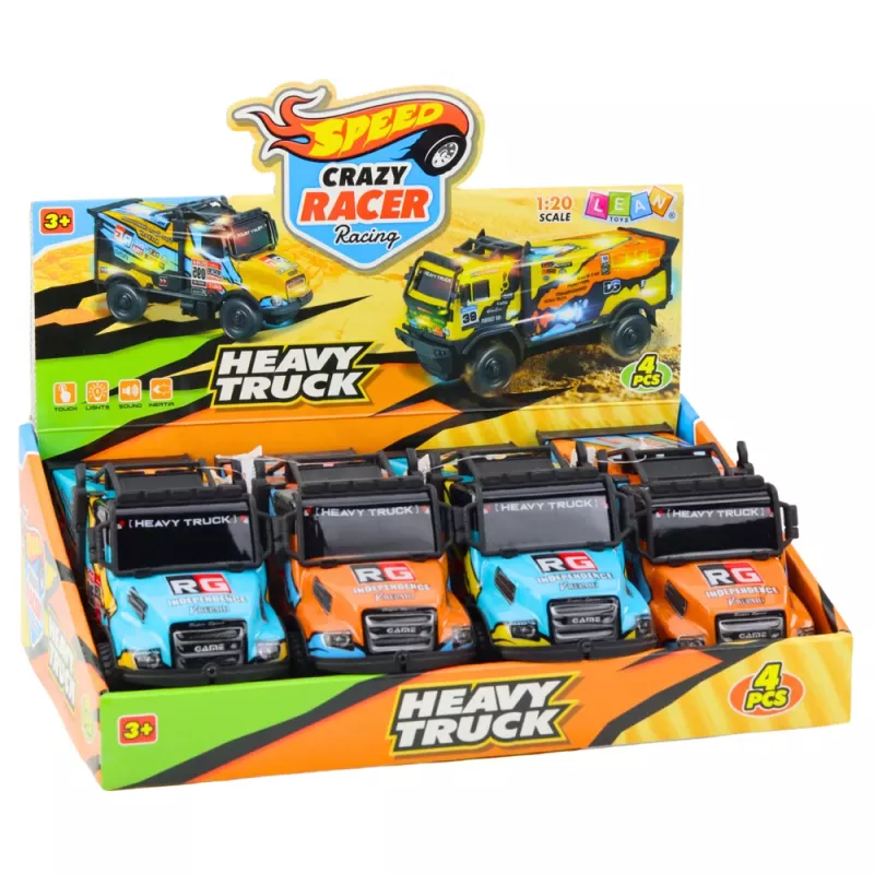 LEAN TOYS Offroad RC Truck 1:16 Maßstab Orange Blau mit Lichtern und Geräuschen