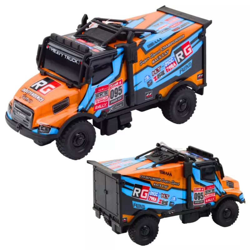 LEAN TOYS Offroad RC Truck 1:16 Maßstab Orange Blau mit Lichtern und Geräuschen
