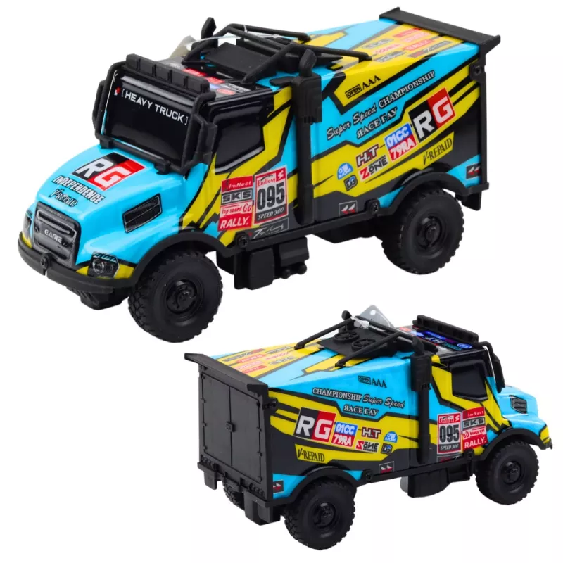 LEAN TOYS Offroad RC Truck 1:16 Maßstab Orange Blau mit Lichtern und Geräuschen