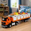 LEAN TOYS Oranger Lebensmitteltransport-LKW 1:40 Druckgussmodell