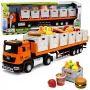 LEAN TOYS Oranger Lebensmitteltransport-LKW 1:40 Druckgussmodell