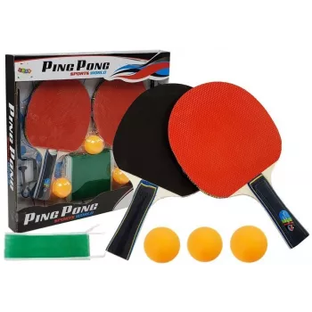 LEAN TOYS Tischtennis-Set Schläger Netz