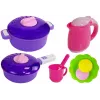 LEAN TOYS Pink Kitchen mit Wasser-Töpfen, Lebensmitteln und Sound