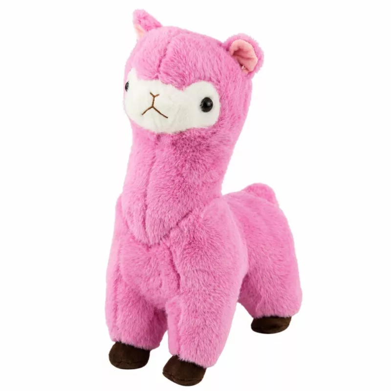 LEAN TOYS Plüsch-Alpaka Lama Plüschtier – Ultra weich kuschelig rosa 28 cm