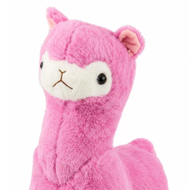 LEAN TOYS Plüsch-Alpaka Lama Plüschtier – Ultra weich kuschelig rosa 28 cm
