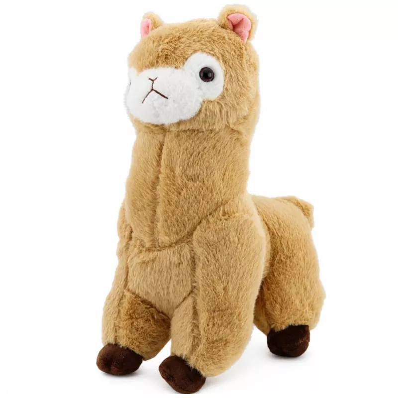 LEAN TOYS Plüsch-Alpaka-Lama Kuscheltier - Creme, 28 cm, kuscheliges Plüschtier mit superweichem Fell
