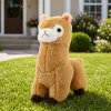 LEAN TOYS Plüsch-Alpaka-Lama Kuscheltier - Creme, 28 cm, kuscheliges Plüschtier mit superweichem Fell