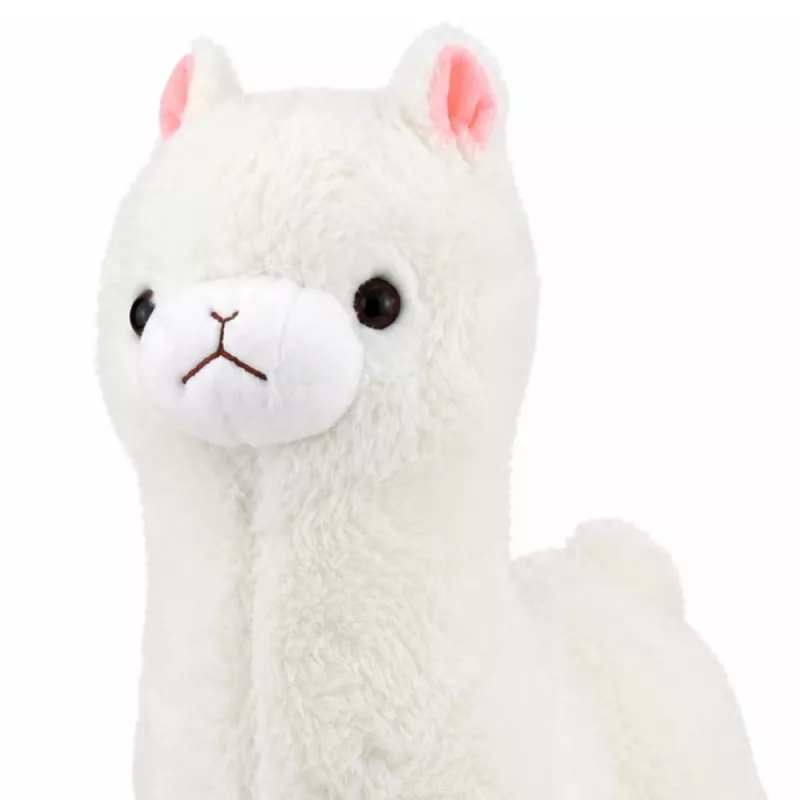 LEAN TOYS Plüsch-Alpaka weiches weißes Fell 28 cm