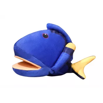 LEAN TOYS Plüsch-Blau-Fisch-Maskottchen-Puppe 25 cm