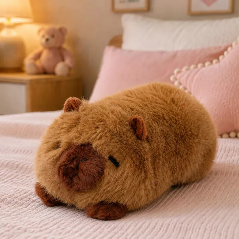 LEAN TOYS Plüsch-Capybara Tiermaskottchen Kuscheltier Braun 16 cm