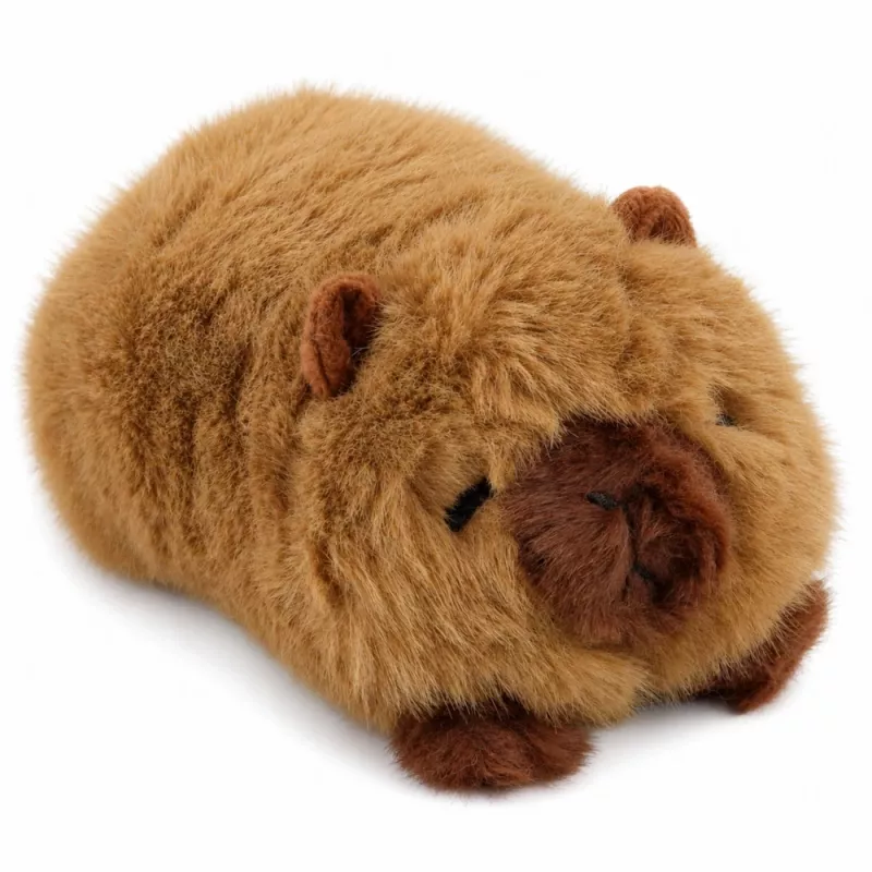 LEAN TOYS Plüsch-Capybara Tiermaskottchen Kuscheltier Braun 16 cm