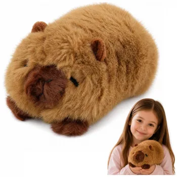 LEAN TOYS Plüsch-Capybara Tiermaskottchen Kuscheltier Braun 16 cm