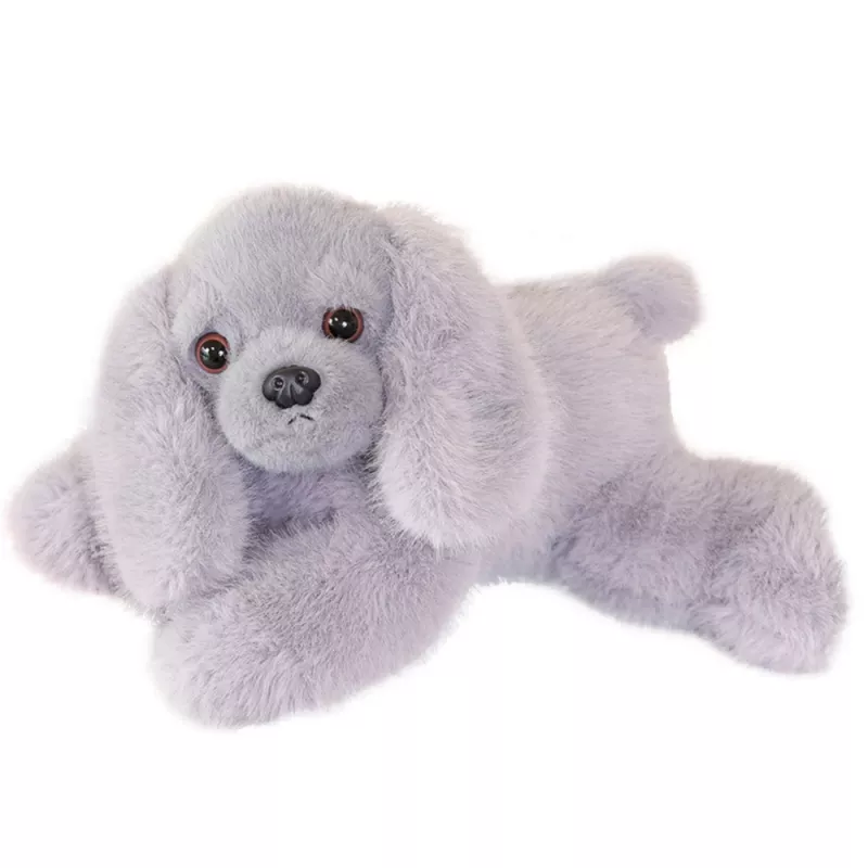 LEAN TOYS Plüsch Cocker Spaniel Hund mit beschwerten Pfoten, Grau, 30 cm