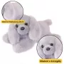 LEAN TOYS Plüsch Cocker Spaniel Hund mit beschwerten Pfoten, Grau, 30 cm