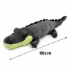 LEAN TOYS Plüschkrokodil Maskottchen Kuscheltier - Realistisches Grau, 90 cm