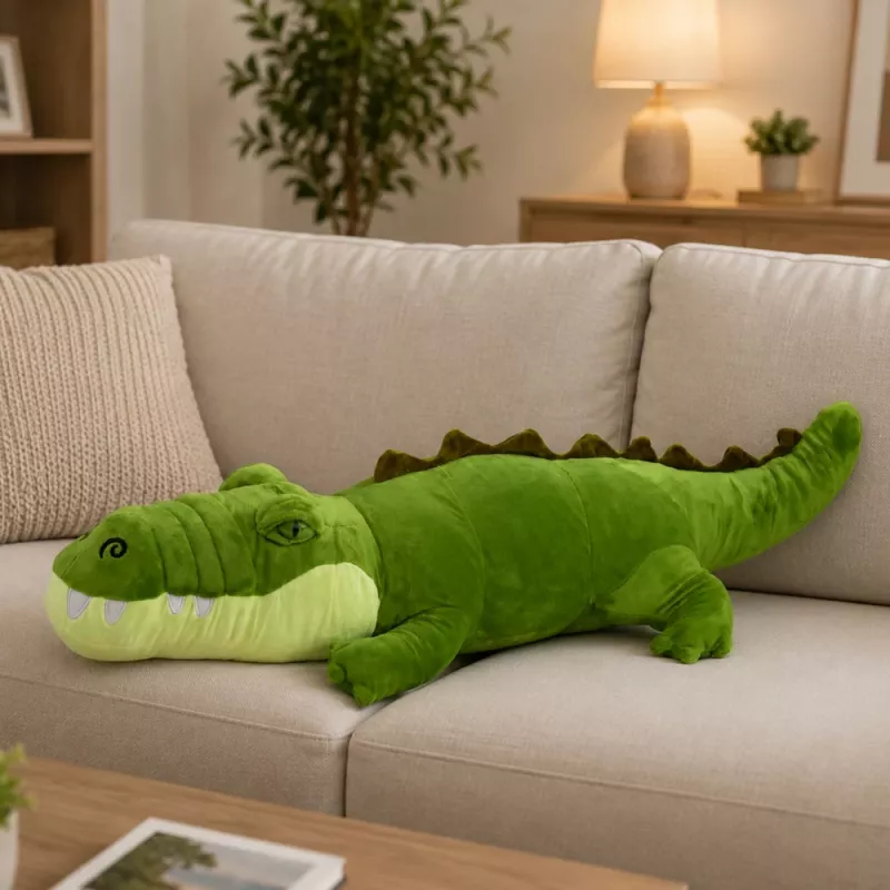 LEAN TOYS Plüschkrokodil Maskottchen Kuscheltier Realistisch Grün 70cm