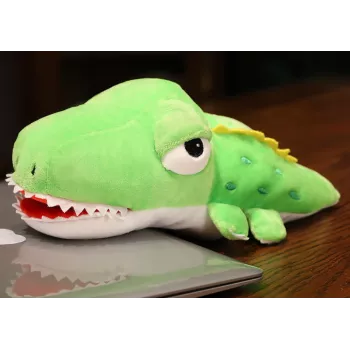 LEAN TOYS Plüsch-Krokodil-Handpuppe grün 30 cm