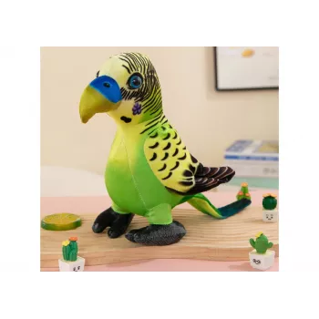 LEAN TOYS Plüsch-Grüner-Papagei-Maskottchen 20 cm