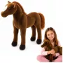 LEAN TOYS Plüschpferd Kuscheltier Dunkelbraun 40cm x 37cm