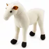 LEAN TOYS Plüschpferd Plüschtier Maskottchen Kuscheltier Weiß 40cm x 37cm