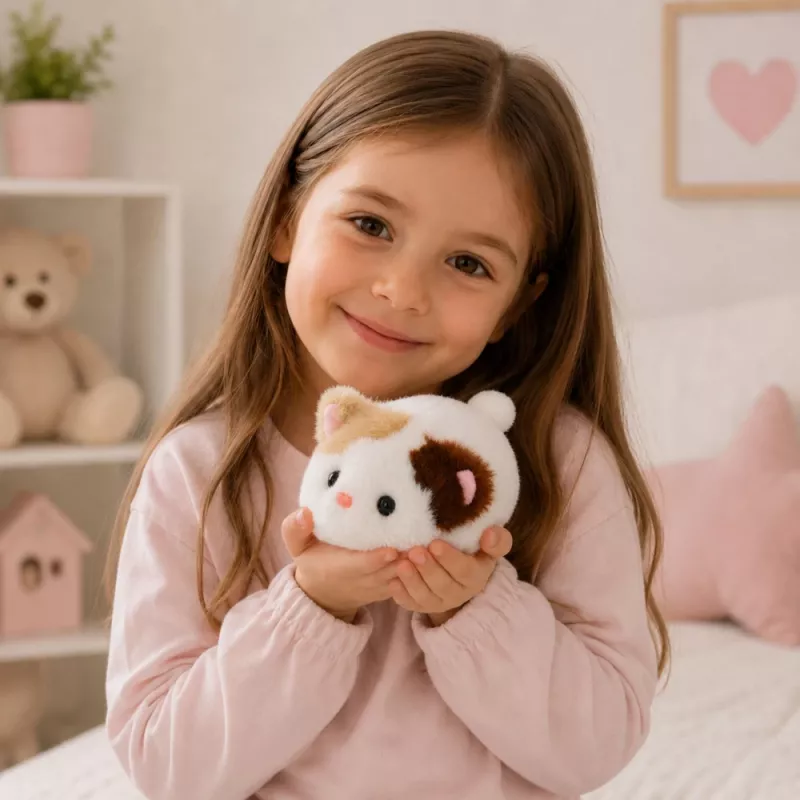 LEAN TOYS Plüschkätzchen Maskottchen Kuscheltier Weich Klein Weiß 16 cm