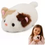 LEAN TOYS Plüschkätzchen Maskottchen Kuscheltier Weich Klein Weiß 16 cm