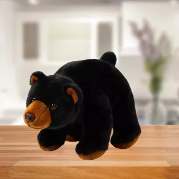LEAN TOYS Plüsch-Maskottchen Kuscheltier Schwarzer Bär 28cm