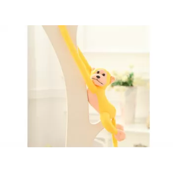 LEAN TOYS Plüschaffe Maskottchen mit Sound, Gelb 80 cm