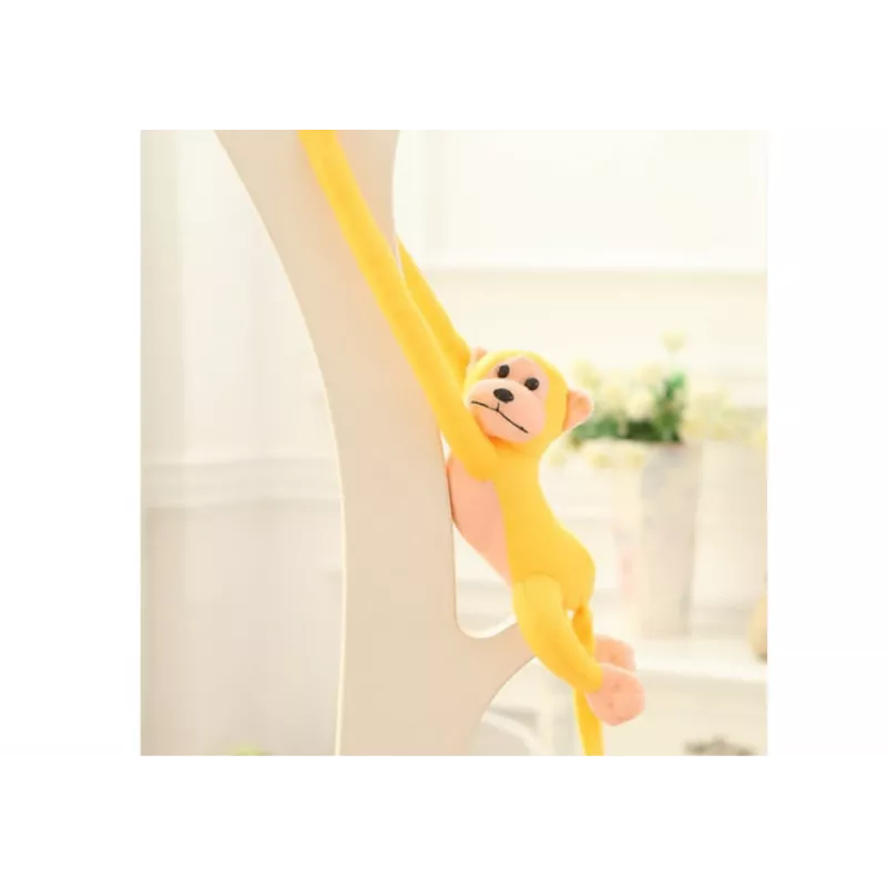 LEAN TOYS Plüschaffe Maskottchen mit Sound, Gelb 80 cm