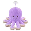 LEAN TOYS Plüsch-Oktopus-Spielzeug mit Saugnapf, Lila, 16 cm
