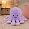LEAN TOYS Plüsch-Oktopus-Spielzeug mit Saugnapf, Lila, 16 cm