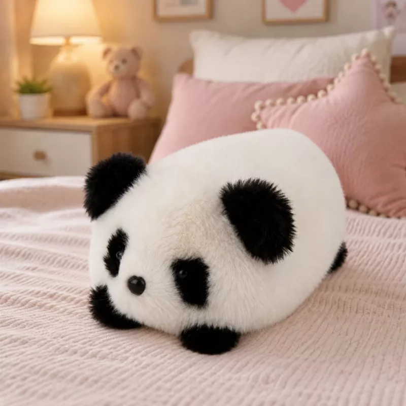 LEAN TOYS Plüsch-Panda Kuscheltier Schwarz und Weiß 16 cm