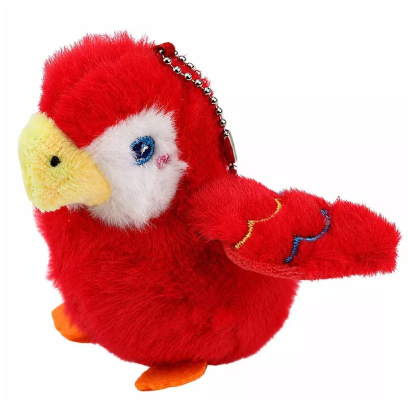 LEAN TOYS Plüsch-Papagei Schlüsselanhänger Rot 9 cm