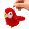 LEAN TOYS Plüsch-Papagei Schlüsselanhänger Rot 9 cm