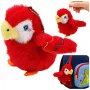LEAN TOYS Plüsch-Papagei Schlüsselanhänger Rot 9 cm