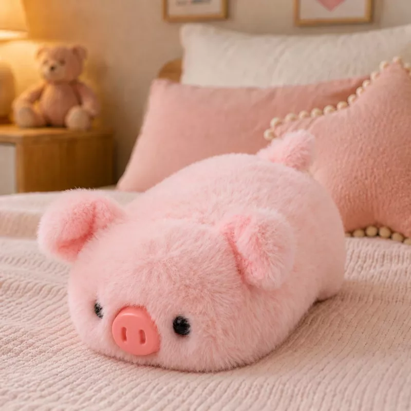 LEAN TOYS Plüschschwein Maskottchen Weiches Kuscheltier Rosa 16 cm