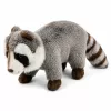 LEAN TOYS Plüsch-Waschbär Maskottchen – Realistisches kuscheliges Stofftier, Grau 45 cm