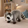 LEAN TOYS Plüsch-Waschbär Maskottchen – Realistisches kuscheliges Stofftier, Grau 45 cm